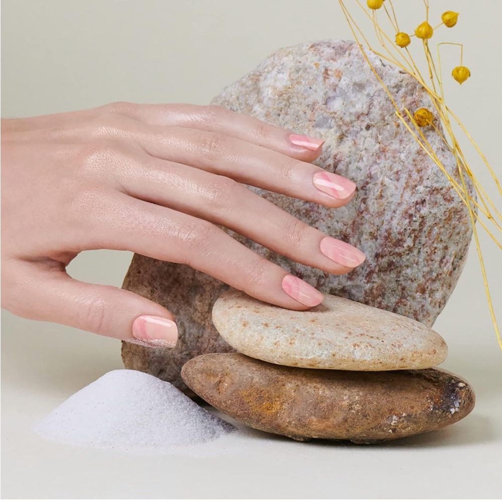 *Retired* Color Street: Pebble Rebel | Marble Pastel Pink Spring Swirl Peach - Picture 6 of 10